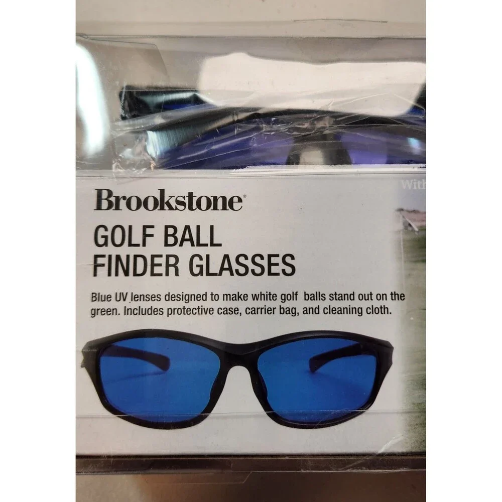 Brookstone Golf Ball Finder Glasses Blue UV Lenses with Protective Case